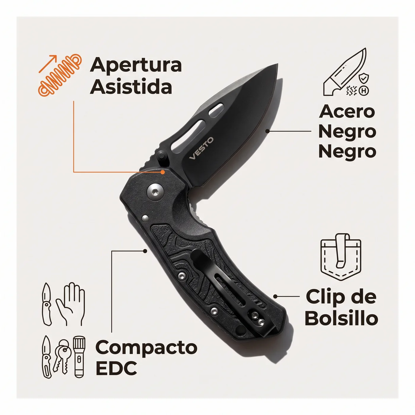 Navaja negra compacta