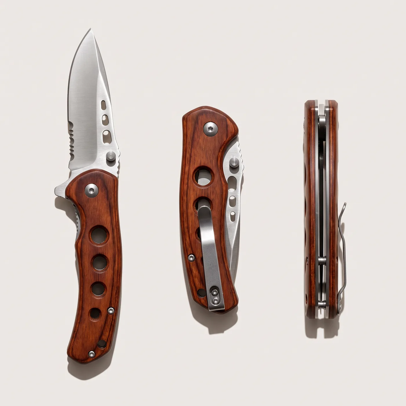 Navaja plegable de madera