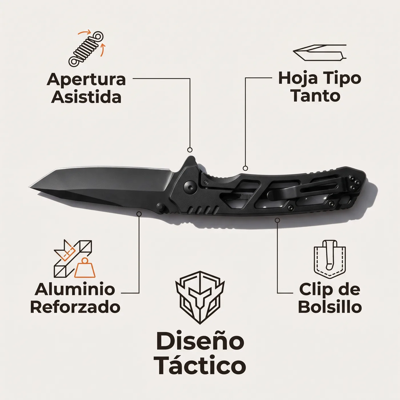 Navaja táctica negra